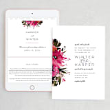 "Peeking Florals" - Wedding Website in Fuchsia by Lori Wemple - Match Your Stationery