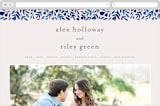 "Wildflower Floral" - Wedding Website in Navy by Katharine Watson - Desktop Design