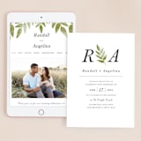 "Watercolor Leaf" - Wedding Website in Porcelain by Hanna M - Match Your Stationery