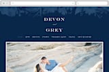 "Floral screenprint" - Wedding Website in Navy by Jennifer Wick - Desktop Design