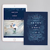 "Floral screenprint" - Wedding Website in Navy by Jennifer Wick - Match Your Stationery