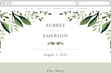 "Paradise" - Wedding Website in Forest by Oma N. Ramkhelawan - Desktop Design