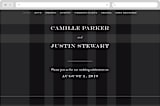 "Wedding Plaid" - Wedding Website in Obsidian by Jill Means - Desktop Design