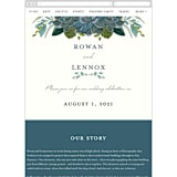 "Echeveria" - Wedding Website in Prussian Blue by Susan Moyal - Guest Management