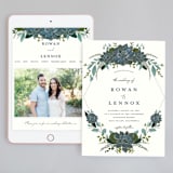"Echeveria" - Wedding Website in Prussian Blue by Susan Moyal - Match Your Stationery