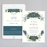 "Echeveria" - Wedding Website in Prussian Blue by Susan Moyal - Match Your Stationery