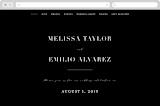 "Heirloom Roses" - Wedding Website in Ebony by Jill Means - Desktop Design