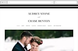 "Ribbon Border" - Wedding Website in Tuxedo by Jill Means - Desktop Design
