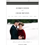 "Ribbon Border" - Wedding Website in Tuxedo by Jill Means - Guest Management