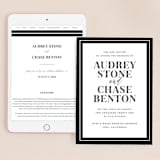 "Ribbon Border" - Wedding Website in Tuxedo by Jill Means - Match Your Stationery
