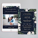 "Floral Edged Frame" - Wedding Website in Royal by Alethea and Ruth - Match Your Stationery