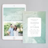 "Painted Sea" - Wedding Website in Seafoam by Hooray Creative - Match Your Stationery