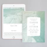 "Painted Sea" - Wedding Website in Seafoam by Hooray Creative - Match Your Stationery