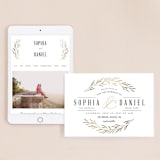 "Gilded Leaves" - Wedding Website in Classic White by Kelly Schmidt - Match Your Stationery