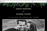 "Emerald Leaves" - Wedding Website in Midnight by Susan Moyal - Desktop Design