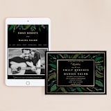 "Emerald Leaves" - Wedding Website in Midnight by Susan Moyal - Match Your Stationery