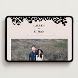 "Modern Floral Frame" - Wedding Website in Champagne by Faith Harlow - Desktop Design