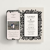 "Modern Floral Frame" - Wedding Website in Champagne by Faith Harlow - Match Your Stationery