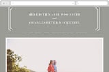 "Framed Details" - Wedding Website in Pebble by Kimberly FitzSimons - Desktop Design