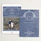 "Ornate" - Wedding Website in Indigo by Nazia Hyder - Match Your Stationery
