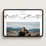"Etched Mountain" - Wedding Website in Soft Black by Winston Latchman - Desktop Design