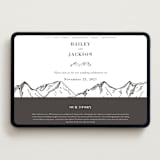 "Etched Mountain" - Wedding Website in Soft Black by Winston Latchman - Desktop Design