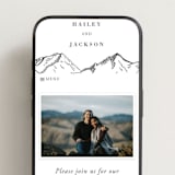 "Etched Mountain" - Wedding Website in Soft Black by Winston Latchman - Mobile Layout