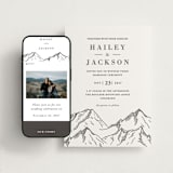"Etched Mountain" - Wedding Website in Soft Black by Winston Latchman - Match Your Stationery