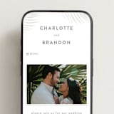 "Palm Vibes" - Wedding Website in Porcelain by Pixel and Hank - Mobile Layout
