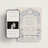 "Pavilion" - Wedding Website in Navy by Petra Kern - Match Your Stationery