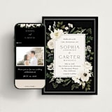 "Botanical Love" - Wedding Website in Black Tie by Susan Moyal - Match Your Stationery
