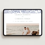 "Coastal Toile" - Wedding Website in Periwinkle by Jenna Holcomb - Desktop Design