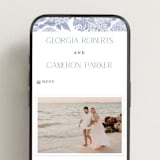 "Coastal Toile" - Wedding Website in Periwinkle by Jenna Holcomb - Mobile Layout