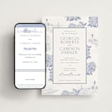 "Coastal Toile" - Wedding Website in Periwinkle by Jenna Holcomb - Match Your Stationery