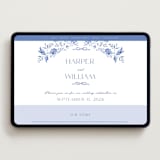 "Daisy Toile" - Wedding Website in Blue Willow by Susan Zinader - Desktop Design