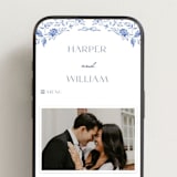 "Daisy Toile" - Wedding Website in Blue Willow by Susan Zinader - Mobile Layout