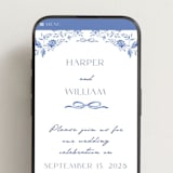 "Daisy Toile" - Wedding Website in Blue Willow by Susan Zinader - Mobile Layout