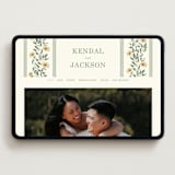 "Framed Floral" - Wedding Website in Mustard by Baumbirdy - Desktop Design