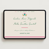 "Whimsical Hand Illustrated Crest" - Wedding Website in Peony by Jackie Crawford - Desktop Design