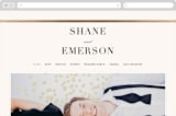 "Bold Classic" - Wedding Website in Gold by Jessica Williams - Desktop Design