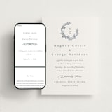 "Wreathed Monogram" - Wedding Website in Stone by Katherine Moynagh - Match Your Stationery