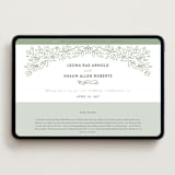 "Lovely Leaves" - Wedding Website in Mint by Jessie Steury - Desktop Design