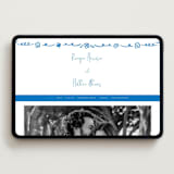"Sketched Crest" - Wedding Website in Sapphire by Jenna Holcomb - Desktop Design
