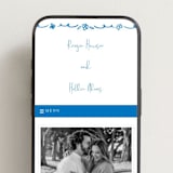 "Sketched Crest" - Wedding Website in Sapphire by Jenna Holcomb - Mobile Layout