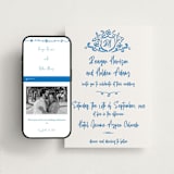 "Sketched Crest" - Wedding Website in Sapphire by Jenna Holcomb - Match Your Stationery