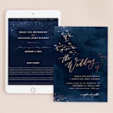"Cosmos" - Wedding Website in Midnight by Hooray Creative - Match Your Stationery