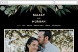 "Shades of Green" - Wedding Website in Midnight by Susan Moyal - Desktop Design