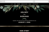 "Shades of Green" - Wedding Website in Midnight by Susan Moyal - Desktop Design