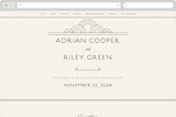 "Deco Nouveau" - Wedding Website in Cream by GeekInk Design - Desktop Design