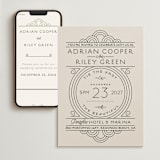 "Deco Nouveau" - Wedding Website in Cream by GeekInk Design - Match Your Stationery